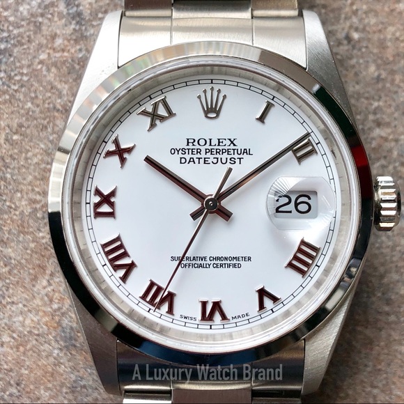 Rolex Other - Rolex Mens Datejust White Roman Numeral Dial Watch